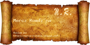 Mercz Romána névjegykártya